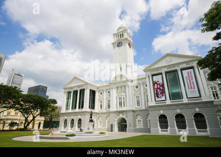 Victoria Theatre and Concert Hall, the former Town Hall built in 1862, in the Central Area of Singapore. Stock Photo