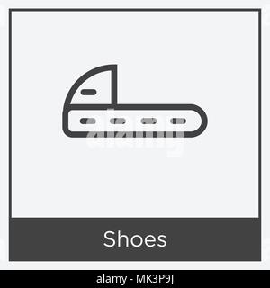 Shoes icon isolated on white background with gray frame, sign and symbol Stock Vector
