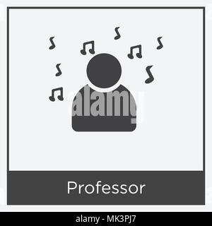 Professor icon isolated on white background with gray frame, sign and symbol Stock Vector