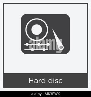 Hard disc icon isolated on white background with gray frame, sign and symbol Stock Vector