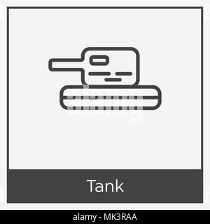 Tank icon isolated on white background with gray frame, sign and symbol Stock Vector
