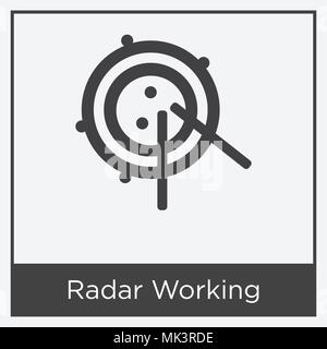 Radar Working icon isolated on white background with gray frame, sign and symbol Stock Vector