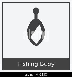 Fishing Buoy icon isolated on white background with gray frame, sign and symbol Stock Vector