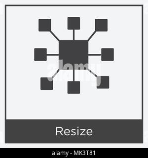 Resize icon isolated on white background with gray frame, sign and symbol Stock Vector