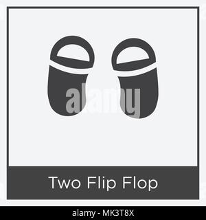 Two Flip Flop icon isolated on white background with gray frame, sign and symbol Stock Vector