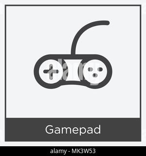 Gamepad icon isolated on white background with gray frame, sign and symbol Stock Vector