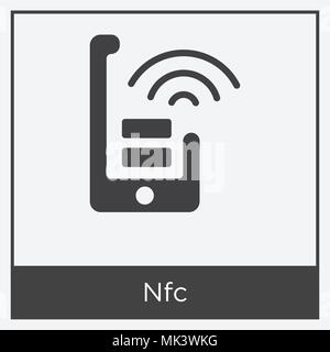 Nfc icon isolated on white background with gray frame, sign and symbol Stock Vector