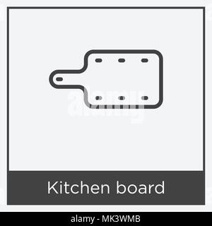 Kitchen board icon isolated on white background with gray frame, sign and symbol Stock Vector
