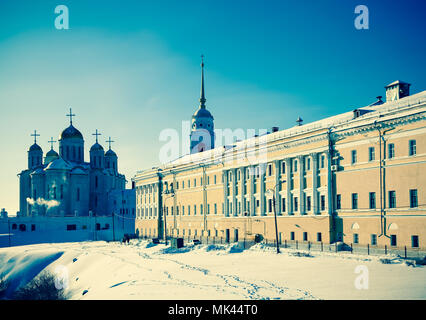 Assumption cathedral  at Vladimir in winter  (constructed between 1158—1160. Russia Stock Photo