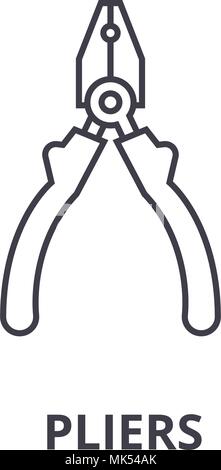 Wrench Line Red Icon On White Background. Red Flat Style Vector ...