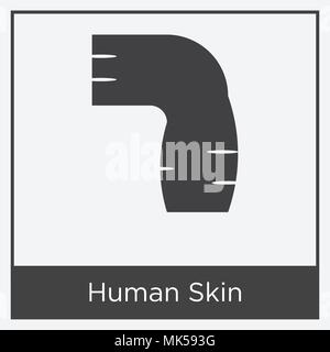 Human Skin icon isolated on white background with gray frame, sign and symbol Stock Vector