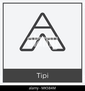 Tipi icon isolated on white background with gray frame, sign and symbol Stock Vector
