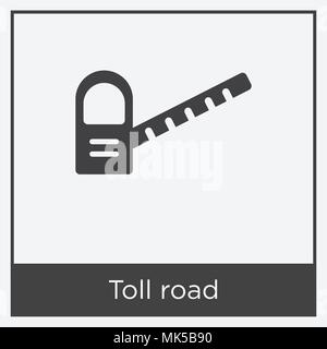Toll road icon isolated on white background with gray frame, sign and symbol Stock Vector