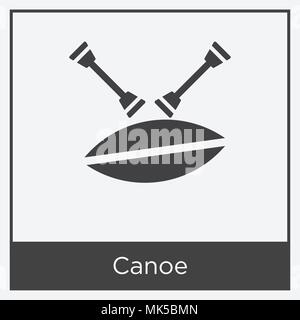 Canoe icon isolated on white background with gray frame, sign and symbol Stock Vector
