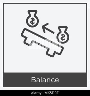 Balance icon isolated on white background with gray frame, sign and symbol Stock Vector