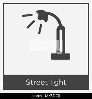 Street light icon isolated on white background with gray frame, sign and symbol Stock Vector