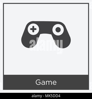 Game icon isolated on white background with gray frame, sign and symbol Stock Vector