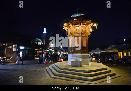 Sebilj Brunnen (Fountain), Sarajevo old town, Bascarsija, Bosnia Stock Photo