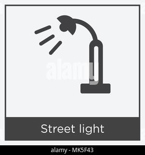 Street light icon isolated on white background with gray frame, sign and symbol Stock Vector