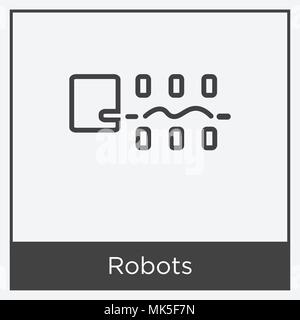 Robots icon isolated on white background with gray frame, sign and symbol Stock Vector
