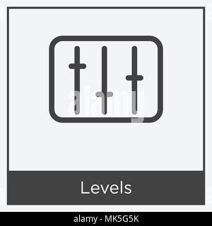 Levels icon isolated on white background with gray frame, sign and symbol Stock Vector