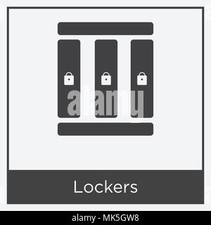 Lockers icon isolated on white background with gray frame, sign and symbol Stock Vector