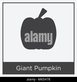 Giant Pumpkin icon isolated on white background with gray frame, sign and symbol Stock Vector