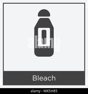 Bleach icon isolated on white background with gray frame, sign and ...