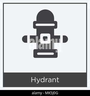 Hydrant icon isolated on white background with gray frame, sign and symbol Stock Vector