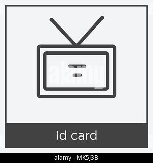 Id card icon isolated on white background with gray frame, sign and symbol Stock Vector