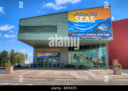 Great Lakes Aquarium is a popular tourist attraction for vistors and locals in Duluth Minnesota located in Northern Minnesota Stock Photo