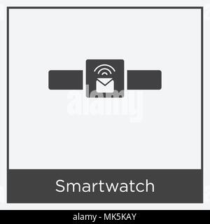 Smartwatch icon isolated on white background with gray frame, sign and symbol Stock Vector