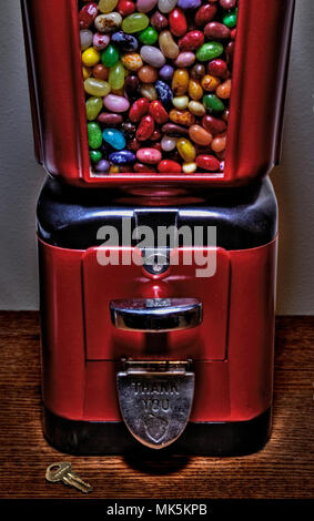 Vintage Gumball Machine in Dark Lighting Stock Photo