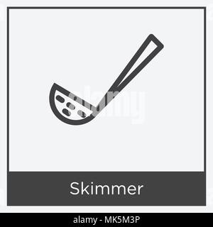 Skimmer icon isolated on white background with gray frame, sign and symbol Stock Vector