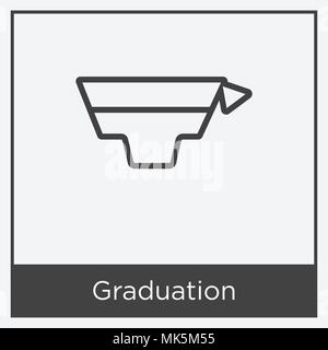 Graduation cap icon. Gray background with green. Vector illustration ...