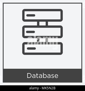 Database icon isolated on white background with gray frame, sign and symbol Stock Vector