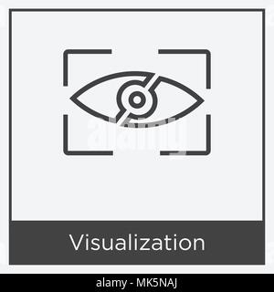 Visualization icon isolated on white background with gray frame, sign and symbol Stock Vector