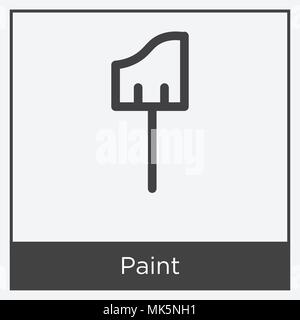 Paint icon isolated on white background with gray frame, sign and symbol Stock Vector