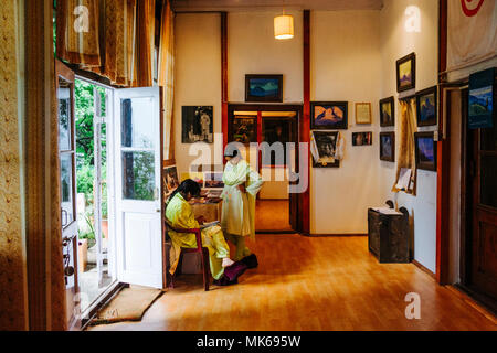 Nagar, Himachal Pradesh, India : Interior of the Roerich Estate museum, where the Russian artist, philosopher and traveller Nicholas Roerich settled i Stock Photo