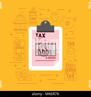 tax day set icons Stock Vector
