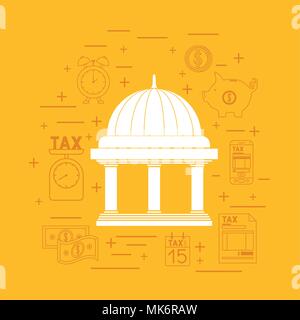 tax day set icons Stock Vector