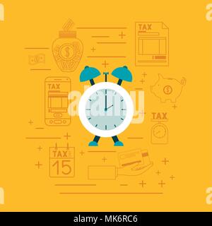 tax day set icons Stock Vector