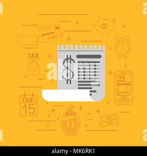 tax day set icons Stock Vector