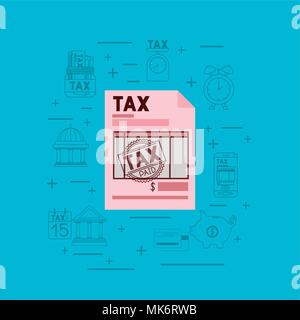 tax day set icons Stock Vector