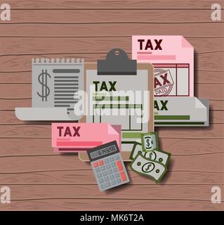 tax day set icons Stock Vector
