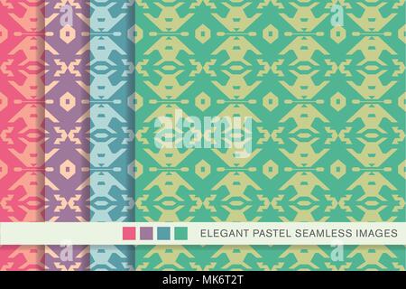 Seamless pastel background set Polygon Geometry Cross, collection of stylish vintage retro pattern ideal for greeting card banner or wallpaper design. Stock Vector