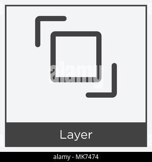 Layer icon isolated on white background with gray frame, sign and symbol Stock Vector