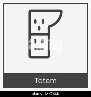 Totem icon isolated on white background with gray frame, sign and symbol Stock Vector