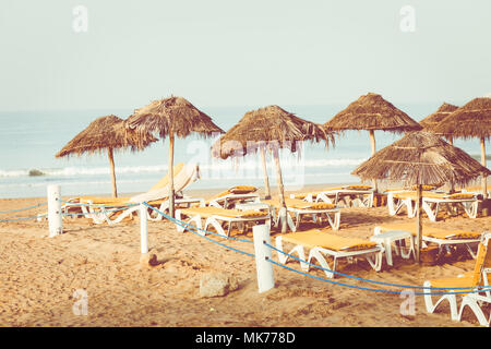 Main beach in Agadir city located on the shore of the Atlantic Ocean.Morocco. Stock Photo