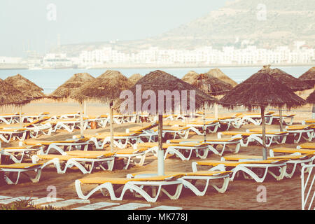 Main beach in Agadir city located on the shore of the Atlantic Ocean.Morocco. Stock Photo